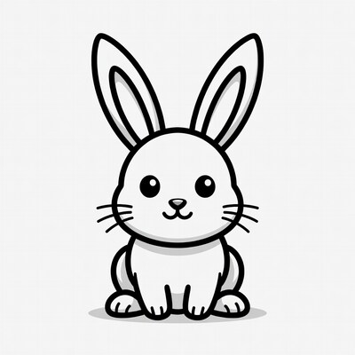Cute white bunny illustration
