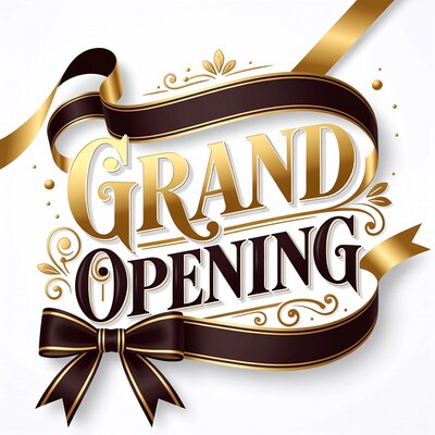 Grand Opening Gold Ribbon Banner