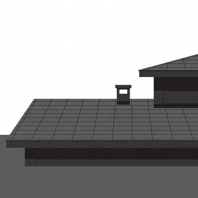 Modern house roof with chimney illustration