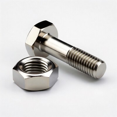 Shiny Bolt and Nut Pair