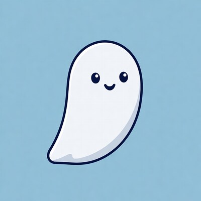 Cute smiling ghost illustration