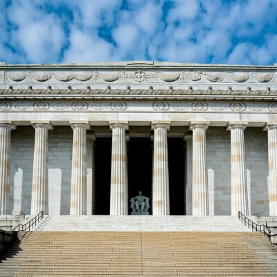 Lincoln Memorial with statue and steps