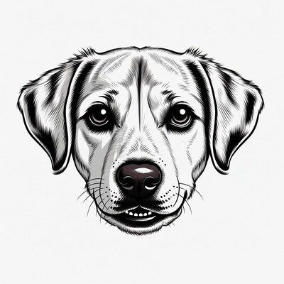 Labrador Retriever Dog Head Illustration