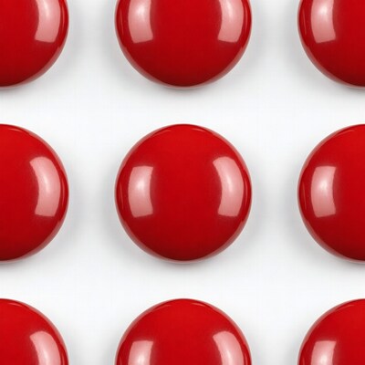 Shiny Red Buttons on White Background
