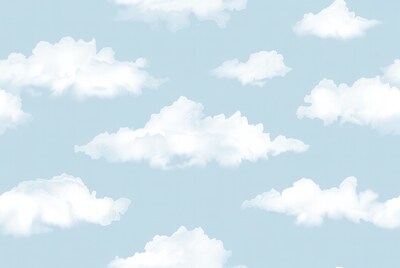Blue Sky with White Clouds Pattern