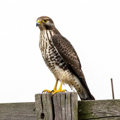 Juvenile Red-tailed Hawk on Post