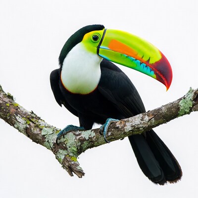 Colorful Toucan Perched on Branch