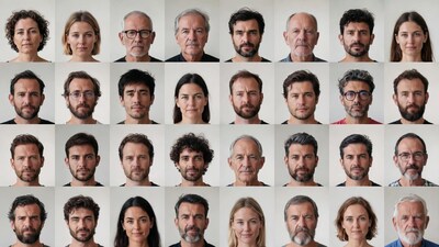 Diverse Group Headshots Grid