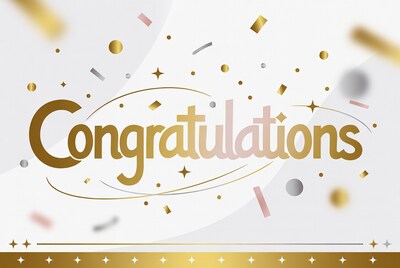 Golden Congratulations with Confetti