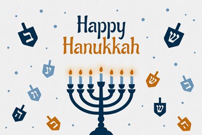 Happy Hanukkah Menorah Illustration