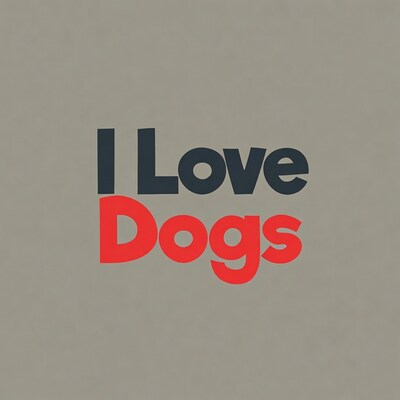 I Love Dogs text graphic
