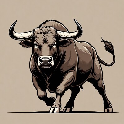 Charging Bull Illustration