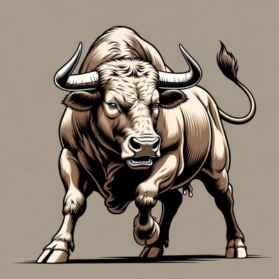 Charging Bull Illustration