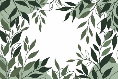 Green Leaf Frame Illustration