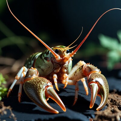 Colorful Green Orange Crab Closeup