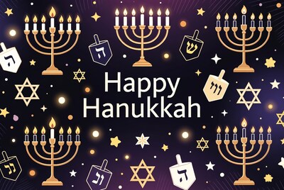 Happy Hanukkah Menorah Illustration