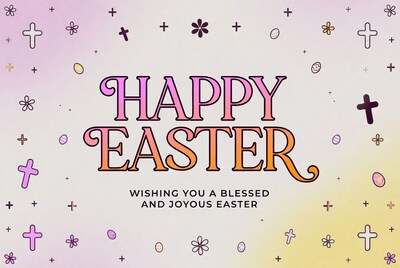 Happy Easter Blessed Greeting Illustration