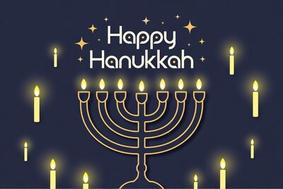 Happy Hanukkah Menorah Illustration