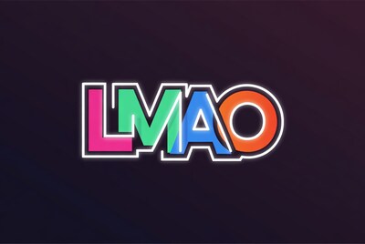 Neon LMAO Text on Black Background