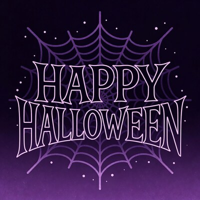 Happy Halloween with Spider Web