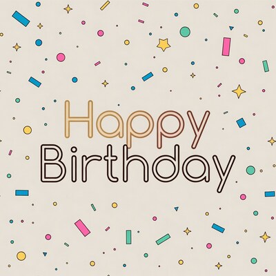 Happy Birthday with Colorful Confetti
