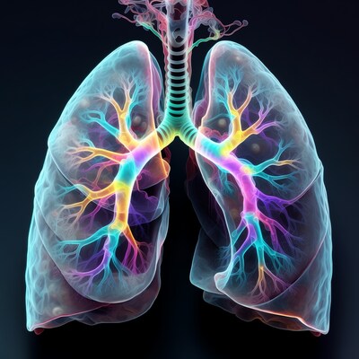 Colorful Glowing Human Lungs