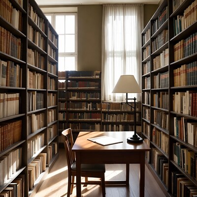 Library Reading Desk with Lamp