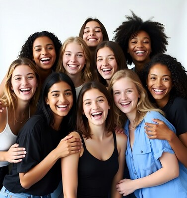 Diverse group of smiling young women