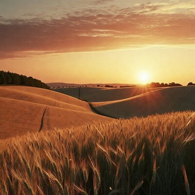 Wheat Fields at Sunset