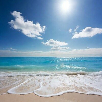 Tropical beach with turquoise ocean