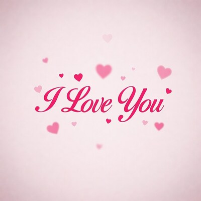 I Love You with Pink Hearts