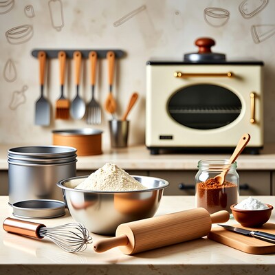Baking Ingredients on Kitchen Counter
