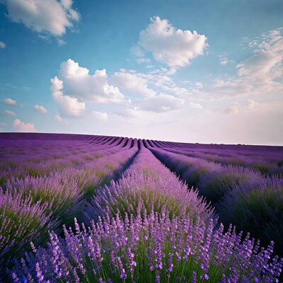 Lavender Field Under Blue Sky