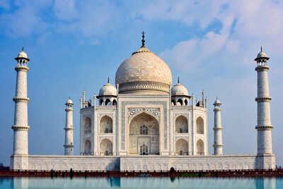 Taj Mahal reflecting in pool