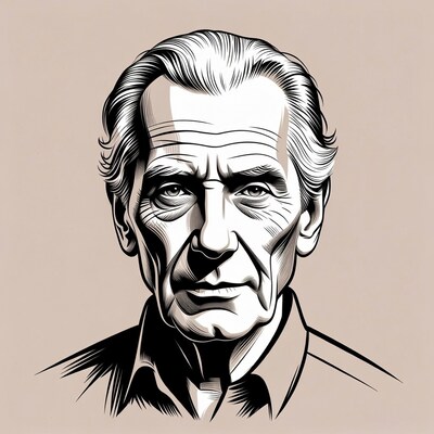 Elderly man portrait illustration