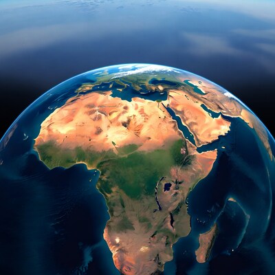 Earth from space showing Africa