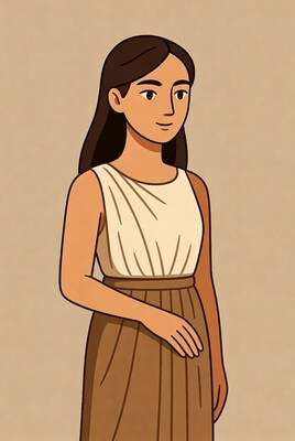 Asian woman in ancient Greek dress