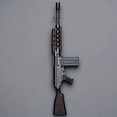 Modern Bullpup Rifle with Flashlight