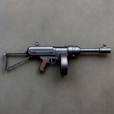 MP40 Submachine Gun with Drum Magazine