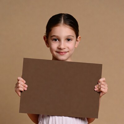 Girl holding blank sign