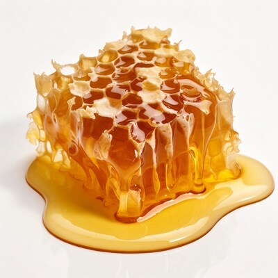 Honeycomb with dripping honey