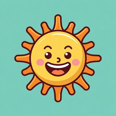Smiling cartoon sun illustration