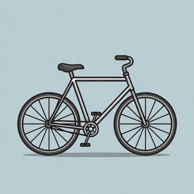 Line art bicycle illustration