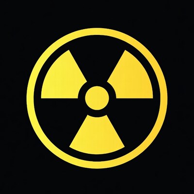 Yellow Radiation Symbol on Black