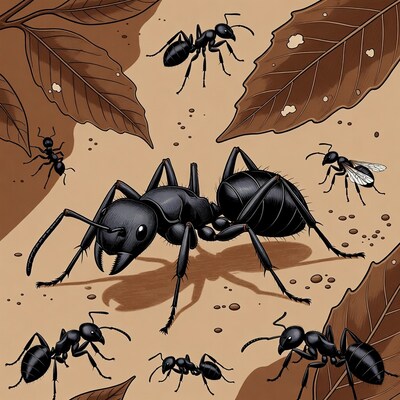 Ants on Leaves Illustration