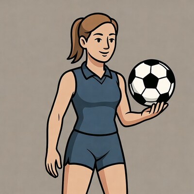 Woman holding soccer ball
