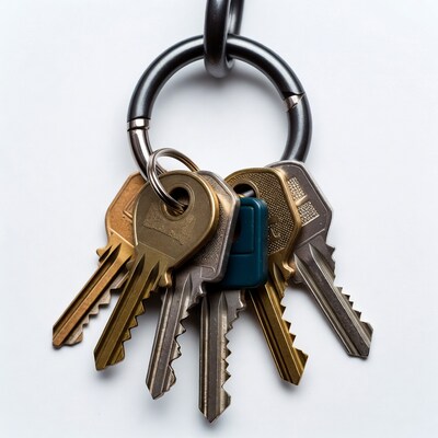 Keys on Black Carabiner Keychain
