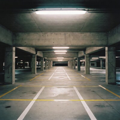 Empty Concrete Parking Garage