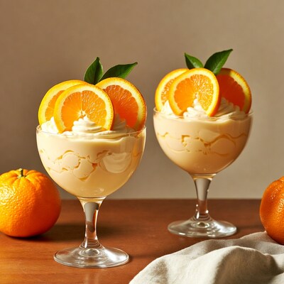 Orange Cream Dessert in Glasses