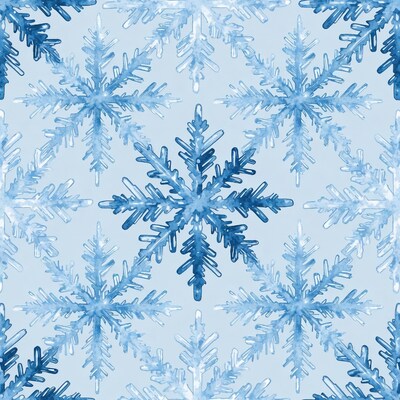 Watercolor Snowflake Pattern